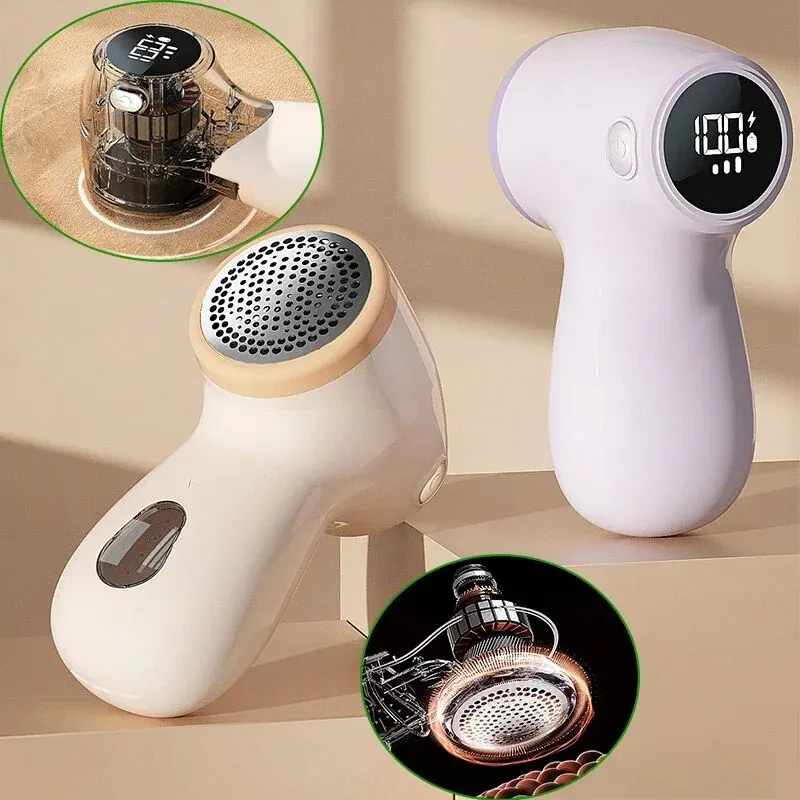 New Lint Remover Electric Hairball Trimmer Smart LED Digital Display Fabric USB Charging Portable Professional Fast Household main image 1