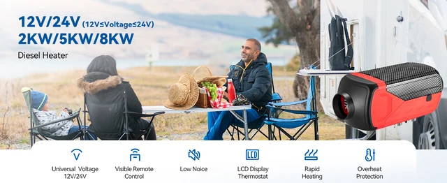Riscaldatore Diesel 12V Per Camion - 2KW/5KW/8KW, Con Telecomando LCD, Per Auto, Barche E Veicoli - Foto 6
