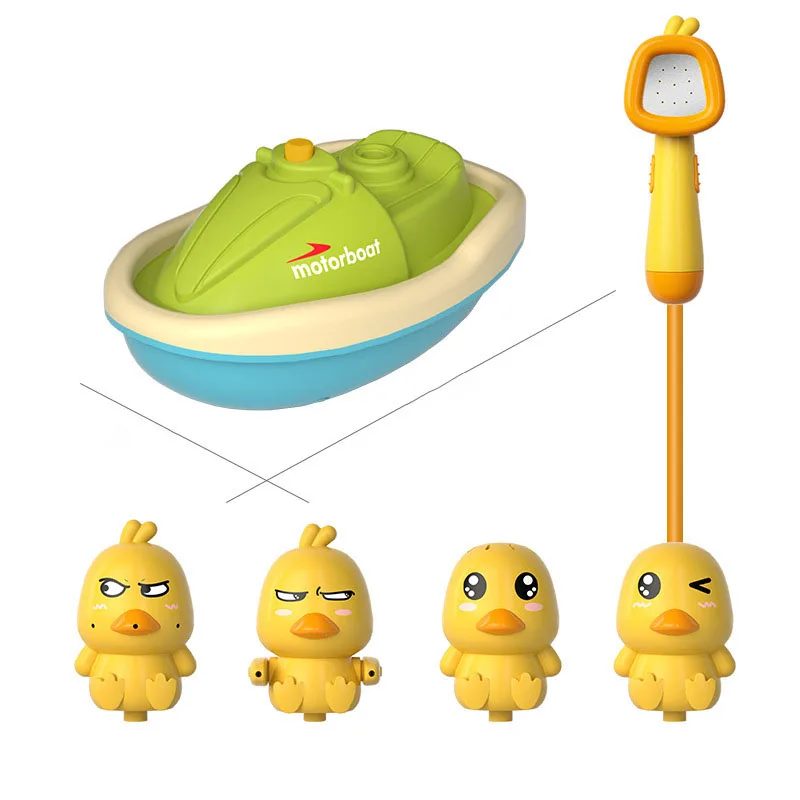 Children's Showerhead Shower Toy Little Yellow Duck Electric Rotating Showerhead Water Spray Baby Shower Toy 5