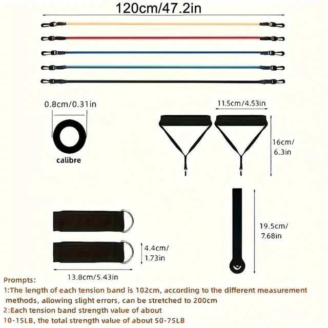 Xiaomi 11pcs/Set Pull Rope, Resistance Bands, Portable Fitness Equipment, Ankle Strap, Chest Expander, Elastic Exercise Band 2