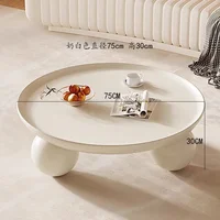 2024 Round Cream Tea Table Living Room Nordic Design - Image 4
