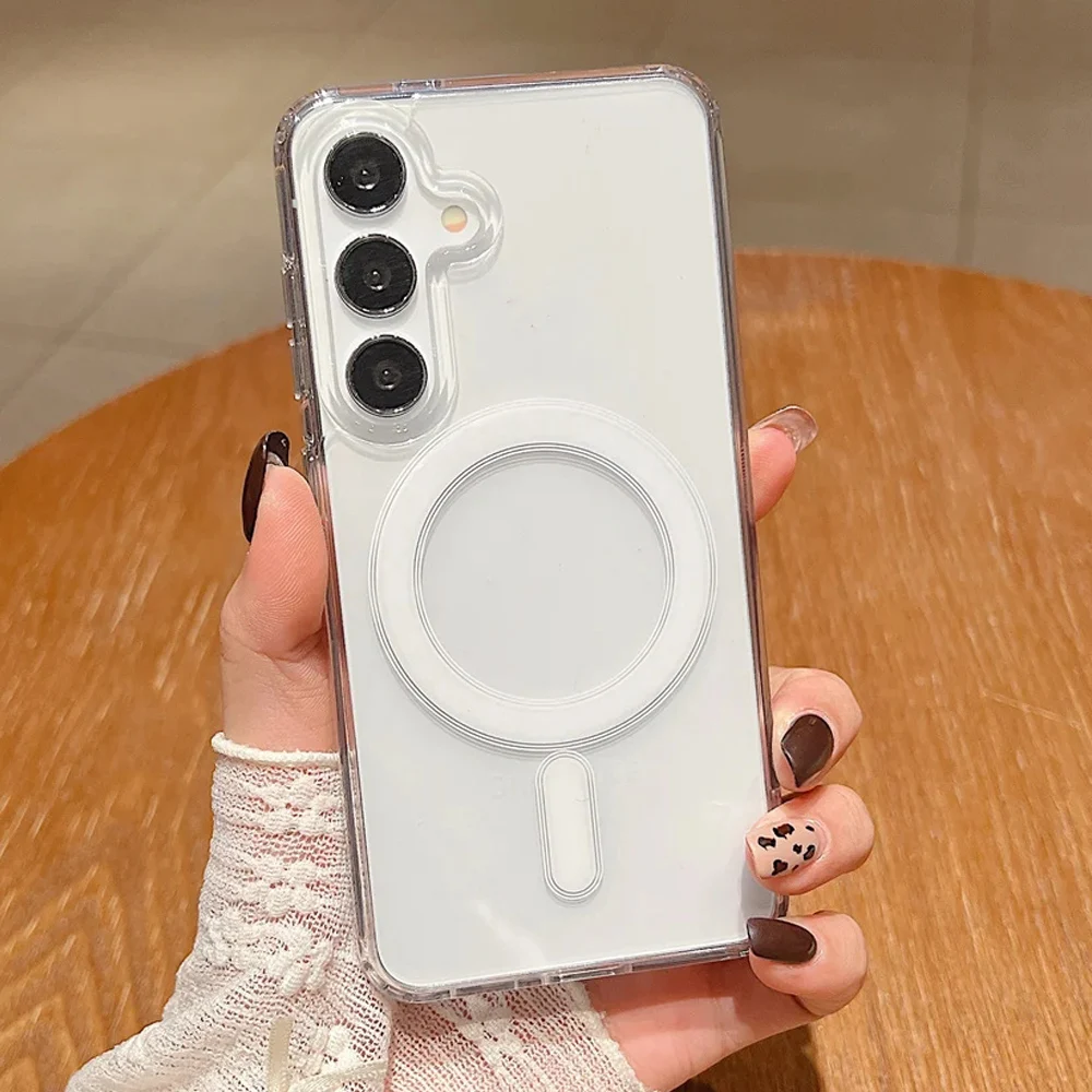 Enhanced Magsafe Magnetic Shockproof Clear Wireless Charging Case