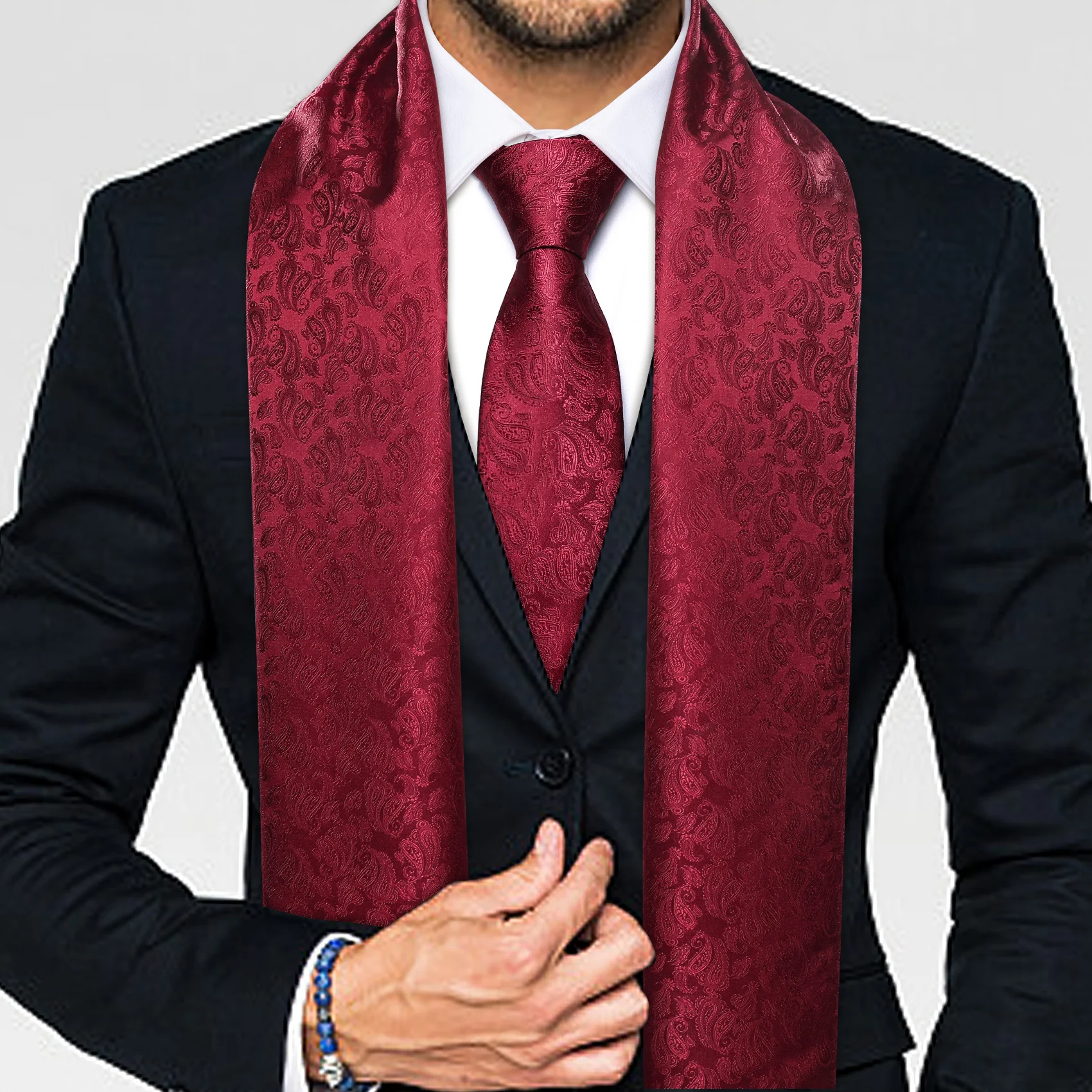 

New Fasion Men Tie Blue old Jacquard Paisley 100% Silk Scarf Autumn Winter Casual Business Suit Sirt Sawl Scarf Barry.Wan
