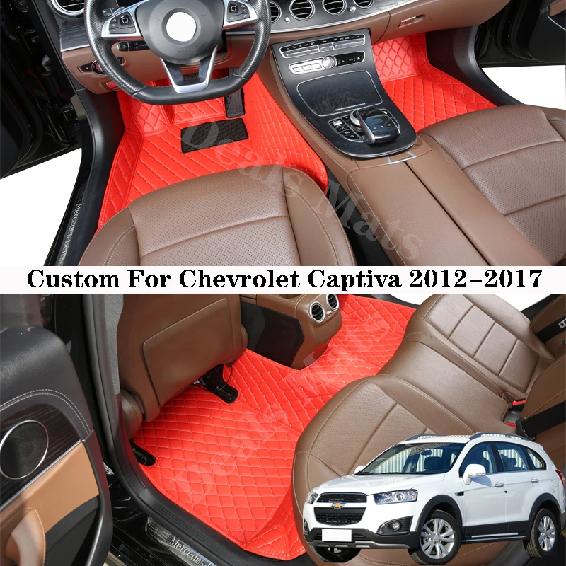 

Car Floor Mats For Chevrolet Captiva 2012-2017 Seven Seats Leather For All Seasons Waterproof Rugs Custom Carpet Accessories