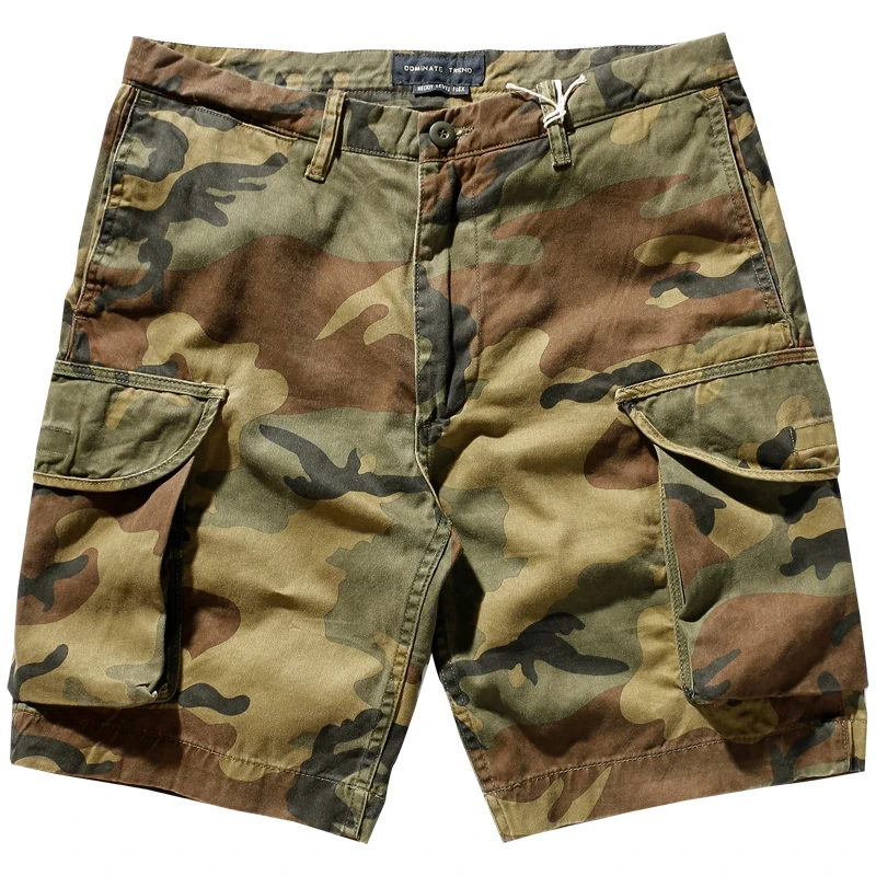 남성용 모래 사막 정글 위장 패턴 반바지, 레트로 아메리칸 코튼 하프 팬츠, 청년 캐주얼 스트레이트 작업복, 여름