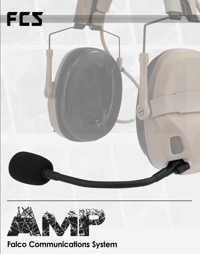 Replacement Microphone with FMA Amp Tactical Noise Reduction Headset