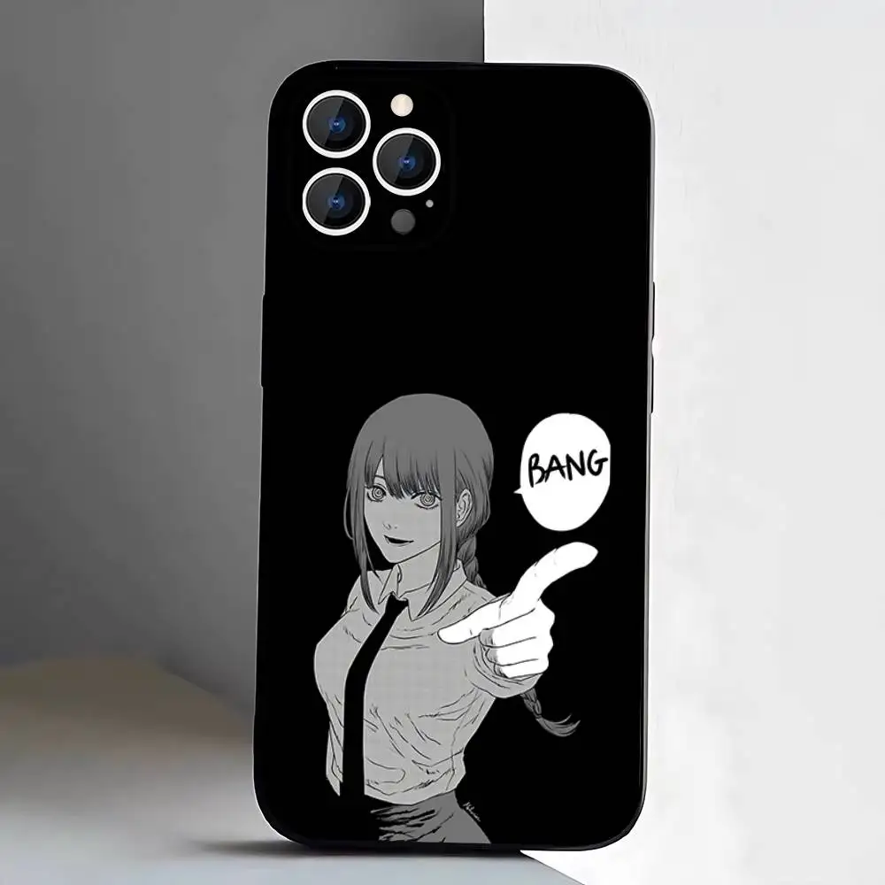 Chainsaw Man Anime Black Soft Box Phone Case
