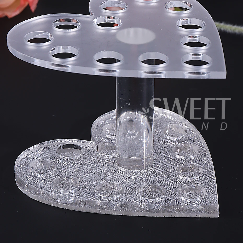 Nail Polish Brush Pen Holder Heart-shaped UV Gel Painting Pen Holder Display Stand Organizer Shelf Manicure Accessories Tools