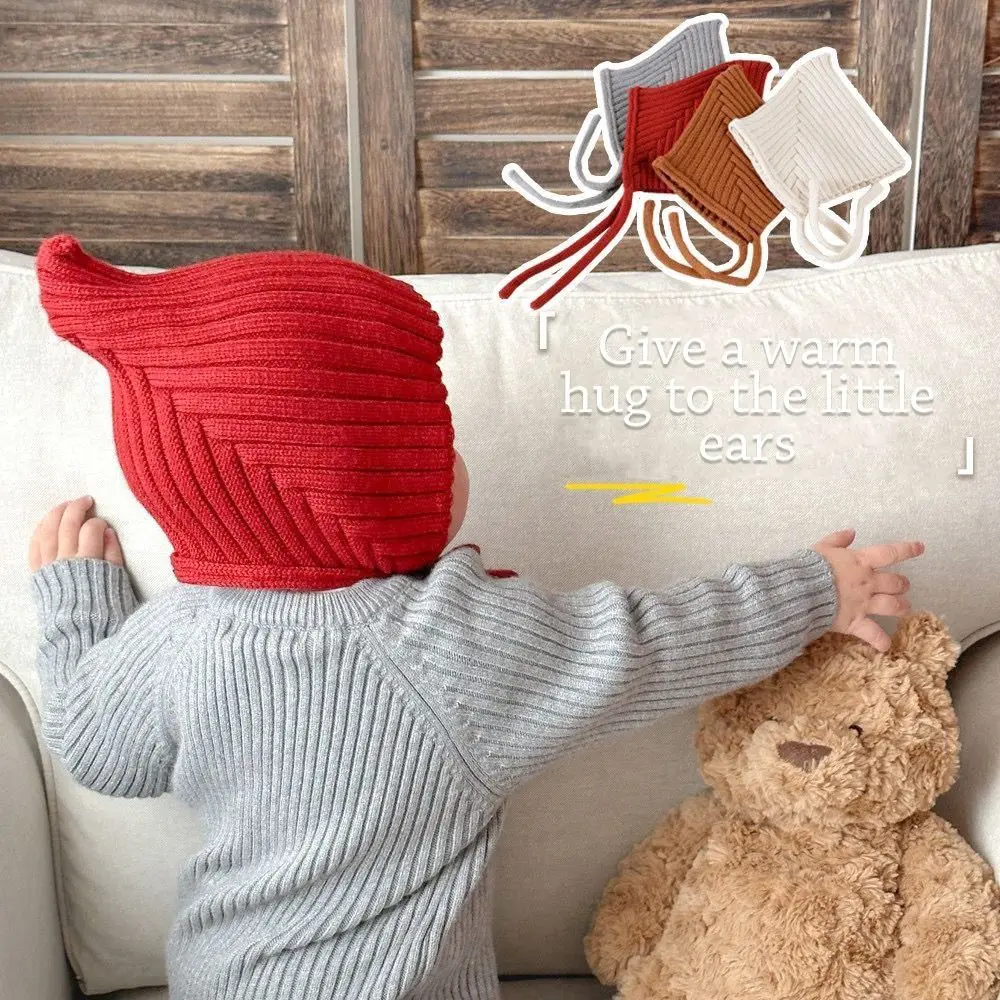 Polyester Knitted Baby Hat Warm Beanie for 0-2 Years Old