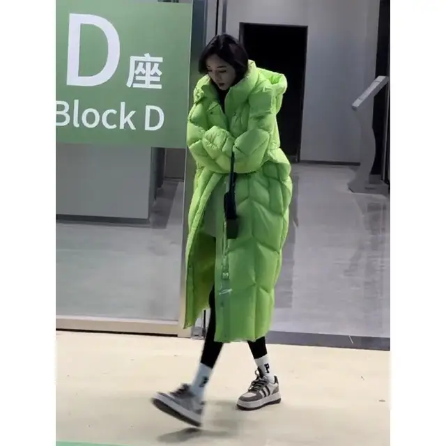 Winter Women Parkas Hooded Puffer Jacket Warm Thick Over The Knee Long Bread Jacket Cotton-padded Jacket Korean Chic Outerwear Excellent product recommendation