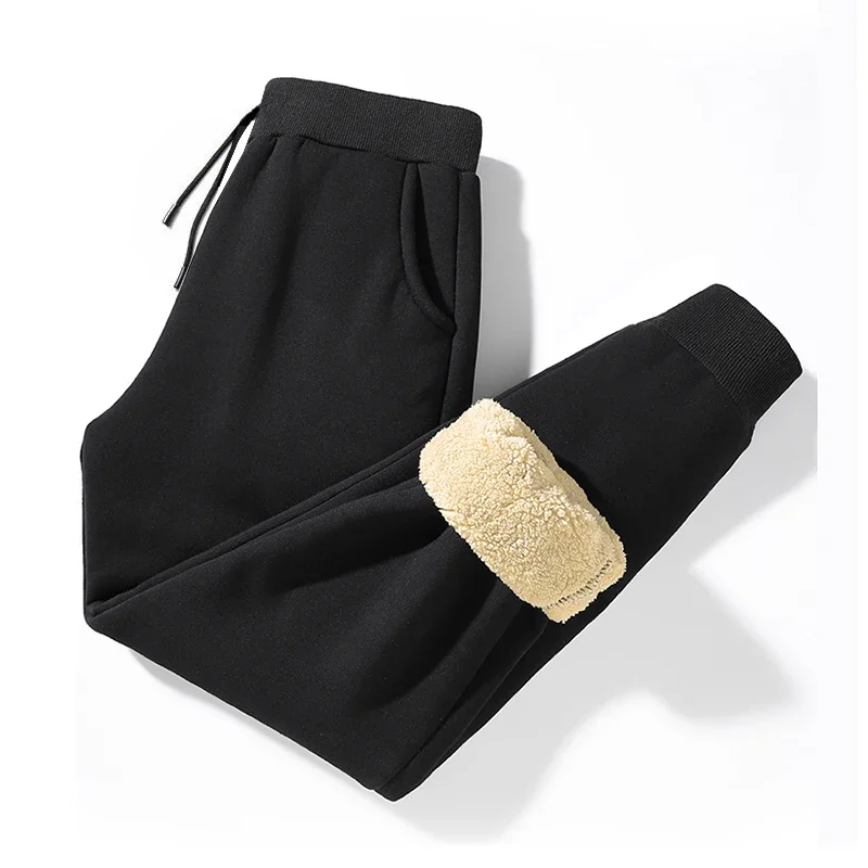 Winter Lamb Wool Warm Thickened Tracksuit Pants Men's Fashion Jogging Spring Slacks Men's Brand Plus Wool Plus Size Pants