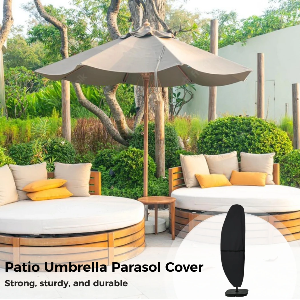 Heavy Duty Patio Umbrella Parasol Cover Waterproof Outdoor Offset Banana Style Umbrella Cover Fits Cantilever Offset