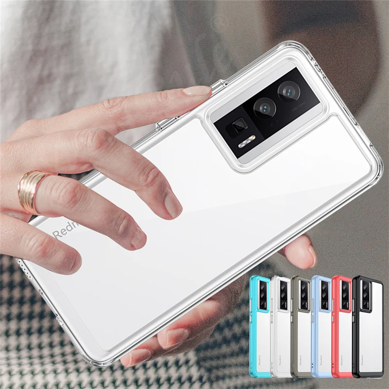 Clear Shockproof Phone Case Cover for Xiaomi Poco F5 Pro - Transparent Bumper Design