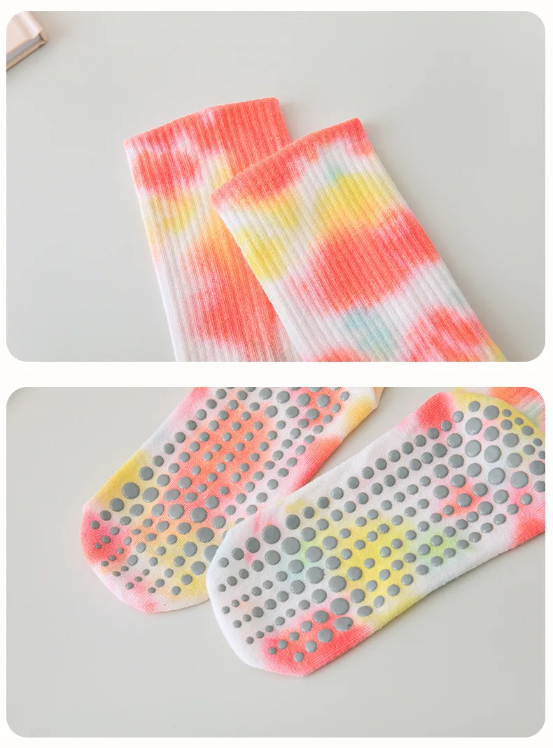 Yoga Socks Women Cotton Tie-dyed Silicone Non-slip Pilates Grip Crew Sock 27 S9aa45f94cd4b49979f3de19e144134dfV