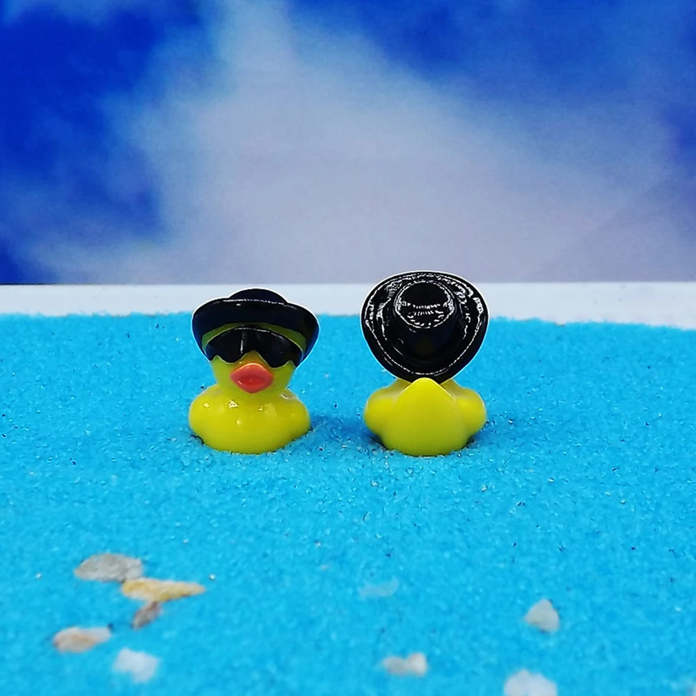 

5/10pcs Mini Resin Cowboy Style Duck Miniatures, Cute Fairy Garden Ornament Accessories, Micro Landscape DIY Craft Decoration