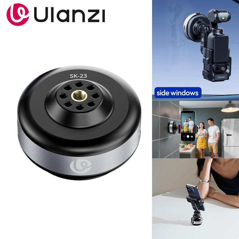 Ulanzi SK-23 Electric Automatic Suction Cup Magnetic Phone Holder Multi-functional Holder Anti-shake Vacuum Suction Car Holder