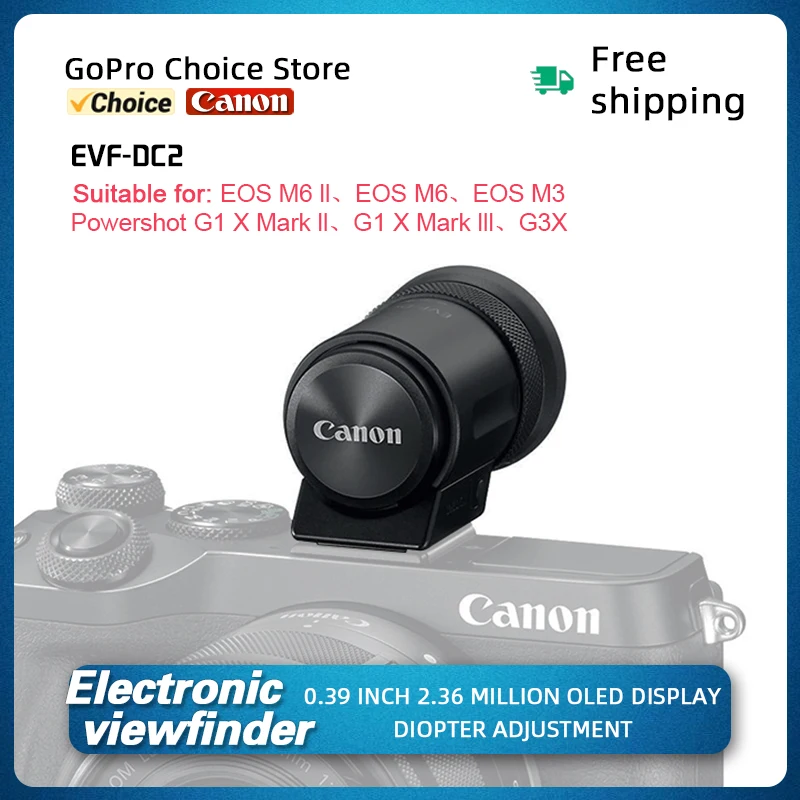 Camera Viewfinder Accessories Canon EVF-DC2 Electronic viewfinder (Black) for Canon EOS M6 II EOS M6 M3 PowerShot G1 X Mark II Mark III G3 X camera