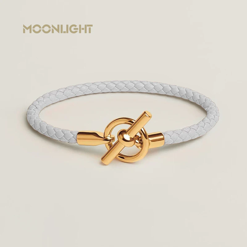 Braccialetto Regolabile Di Pelle Intrecciato A Doppio - Foto 9