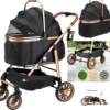 360° High Wheels Transport Foldable Cat Pet Stroller 2in1 Dog Buggy Stroller Dog Box Can Be Attached in Car, Max. load 25 kg 1
