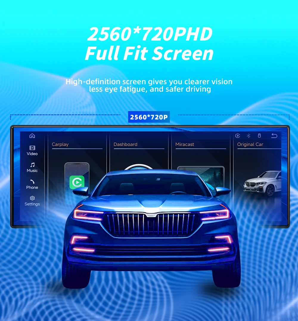 BONROAD 14,9 Zoll 2560*720P Display Touchscreen für BMW 1er F20 Kabelloses und Kabelgebundenes Carplay Autoradio GPS Navigation Multimedia – Detail 3