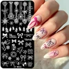 1PC Ribbon Bowknot Nail Stamping Plates Snowflake Lace Print Stainless Steel Manicure Stencil Winter Christmas Nail Art Template 1