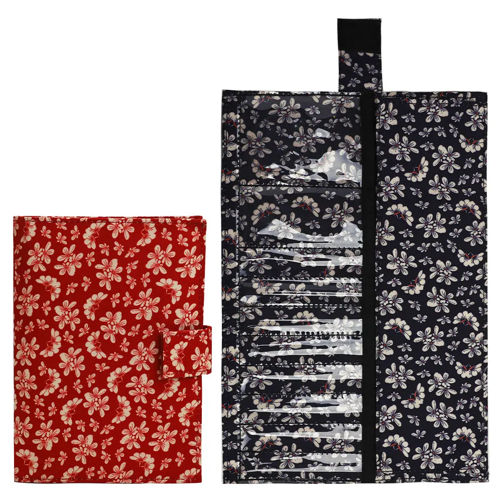Cotton Empty Knitting Needles Bag Red Organizer Bag for Crochet Hooks Knitting Detachable Sewing Accessories Storage