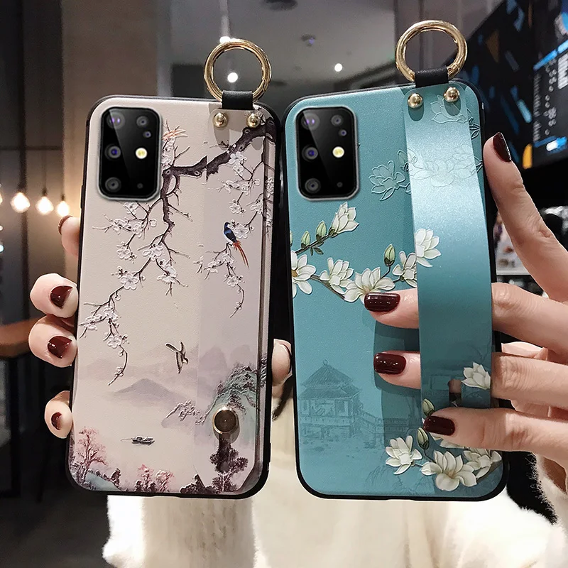 Coque de téléphone portable Galaxy Note 20 Ultra, étui de luxe avec dragonne, pour Samsung S21