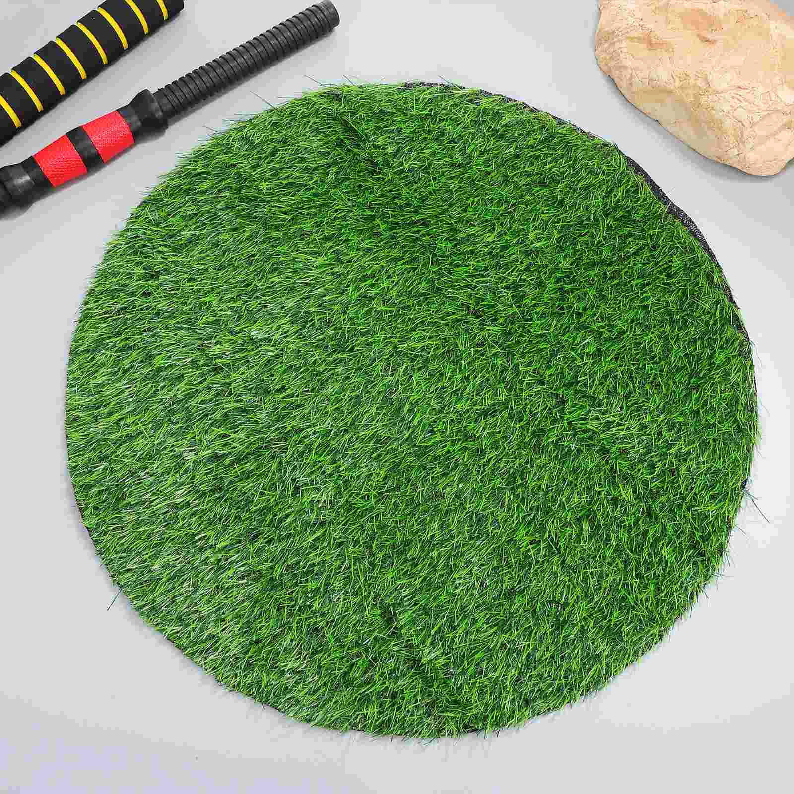 Manhole Cover Decoration Lawn Table Placemats Fake Grass Turf Dining Accessories Circle Rug 5