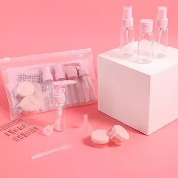 여행용 별도 병 세트, 프레스형 스프레이 병, 투명 7 종 세트, 휴대용 소형 샘플 병, 화장품 여행 세트