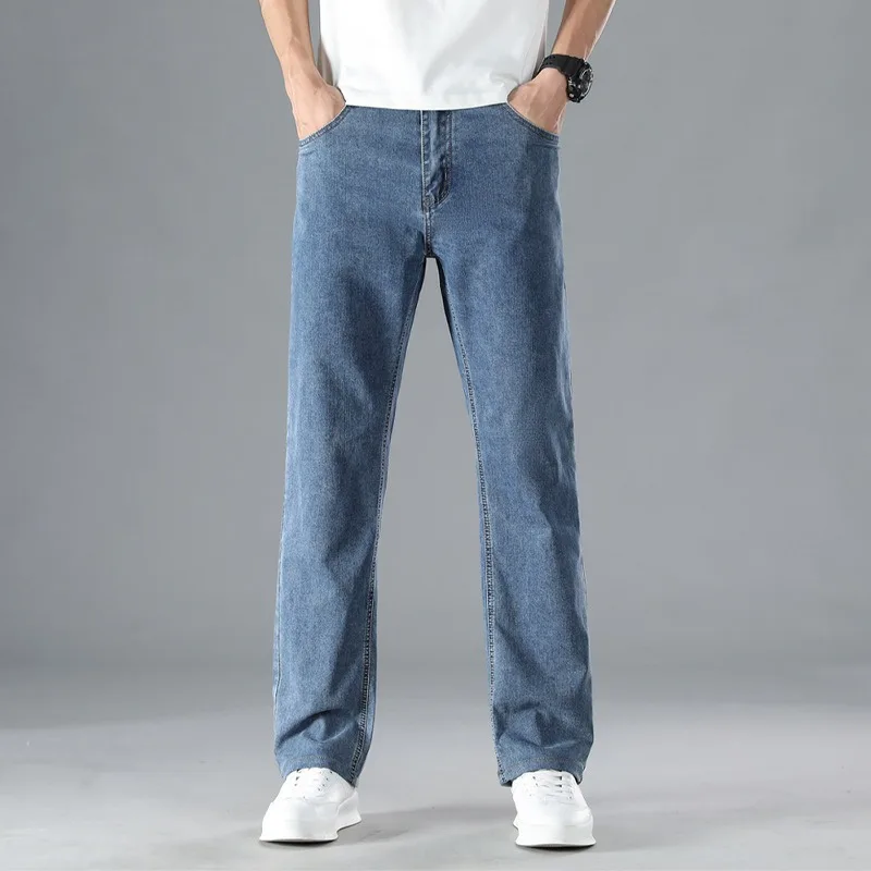 Extra Large 56,54 Oversize Jeans Big Size Men Trouser Plus Size Pants Men Loose Straight Spring Autumn Thin Elastic Father Pants 3
