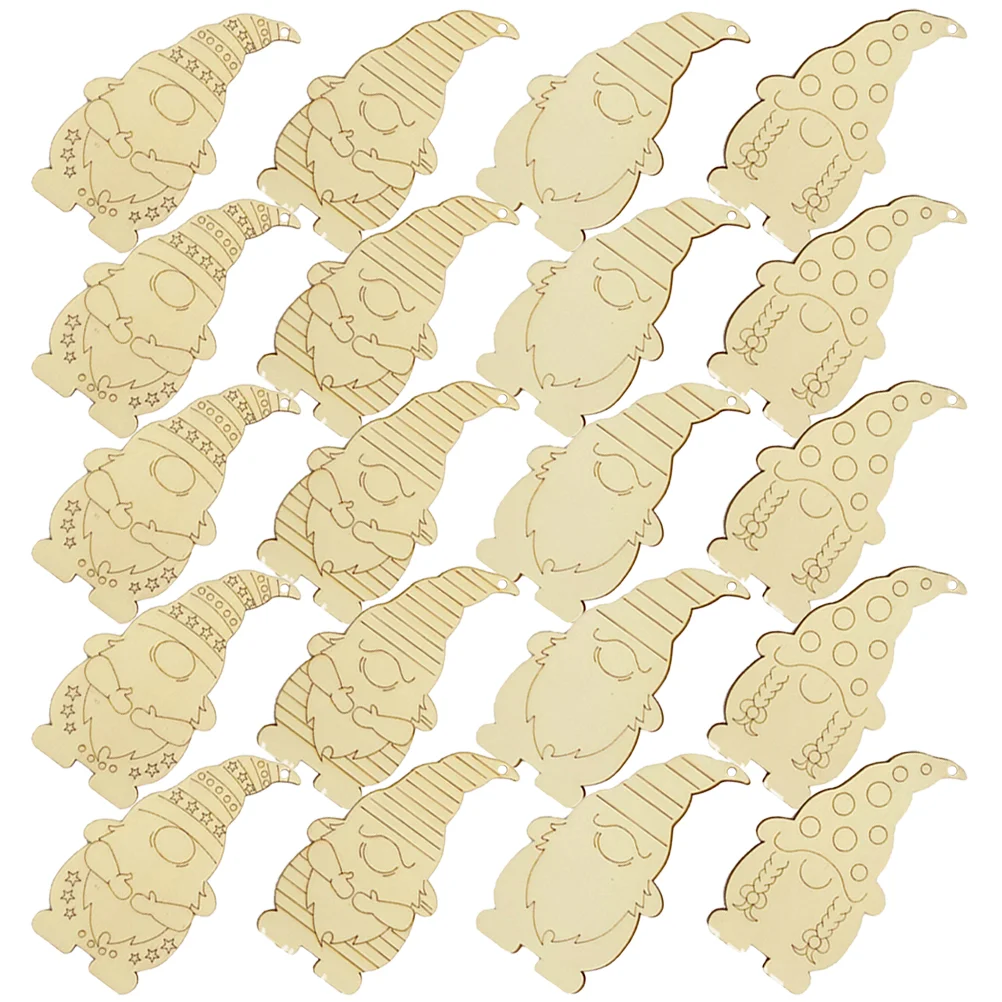 

20 Set of Christmas Unfinished Ornaments Wooden Blank Gnome Unfinished Gnome Hangings