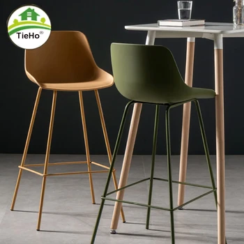 0648 모던 미니멀리스트 하이 바 스툴 가정용 거실 다리미 바 의자, 등받이 주방 다이닝 체어, 가정용 가구 62/