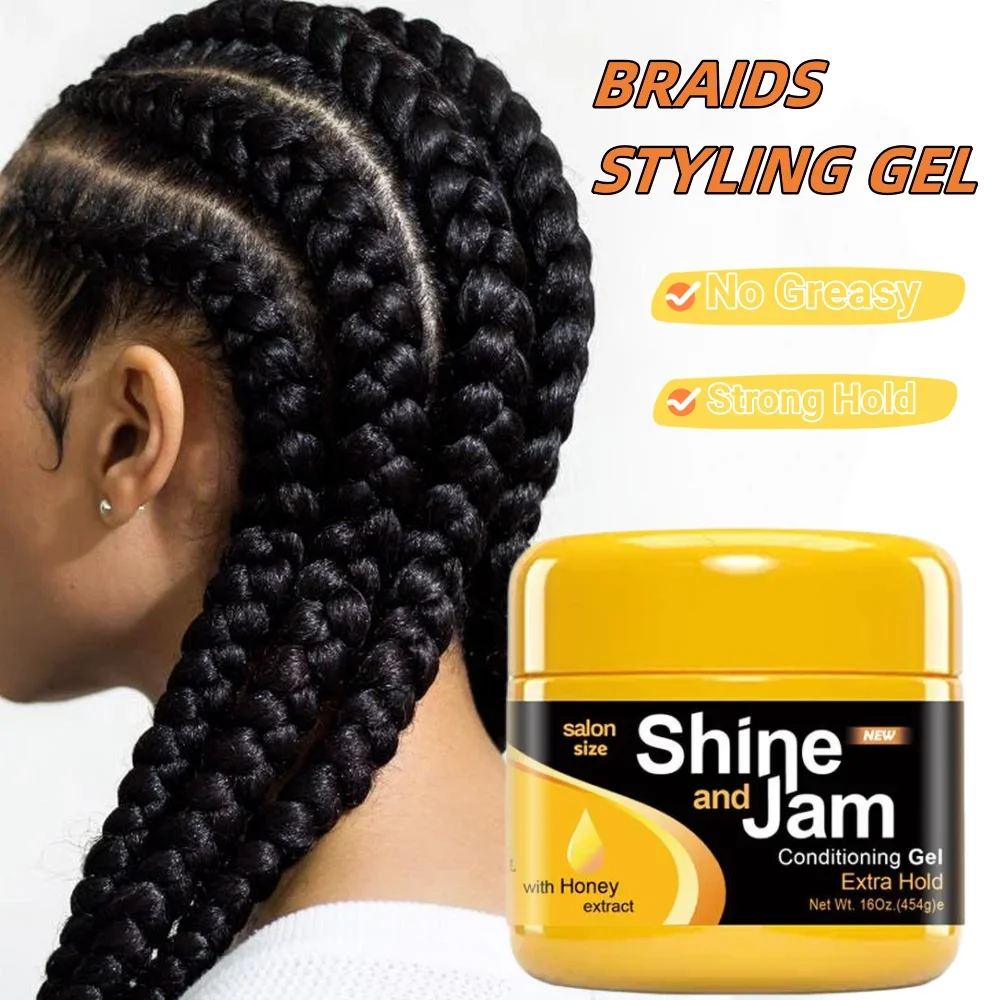Shine And Jam Gel Braid Gel for Twist Locs Braids Strong Edge No Flake  Braiding Gel Edge Control For Frizz Hair Styling Whlesale
