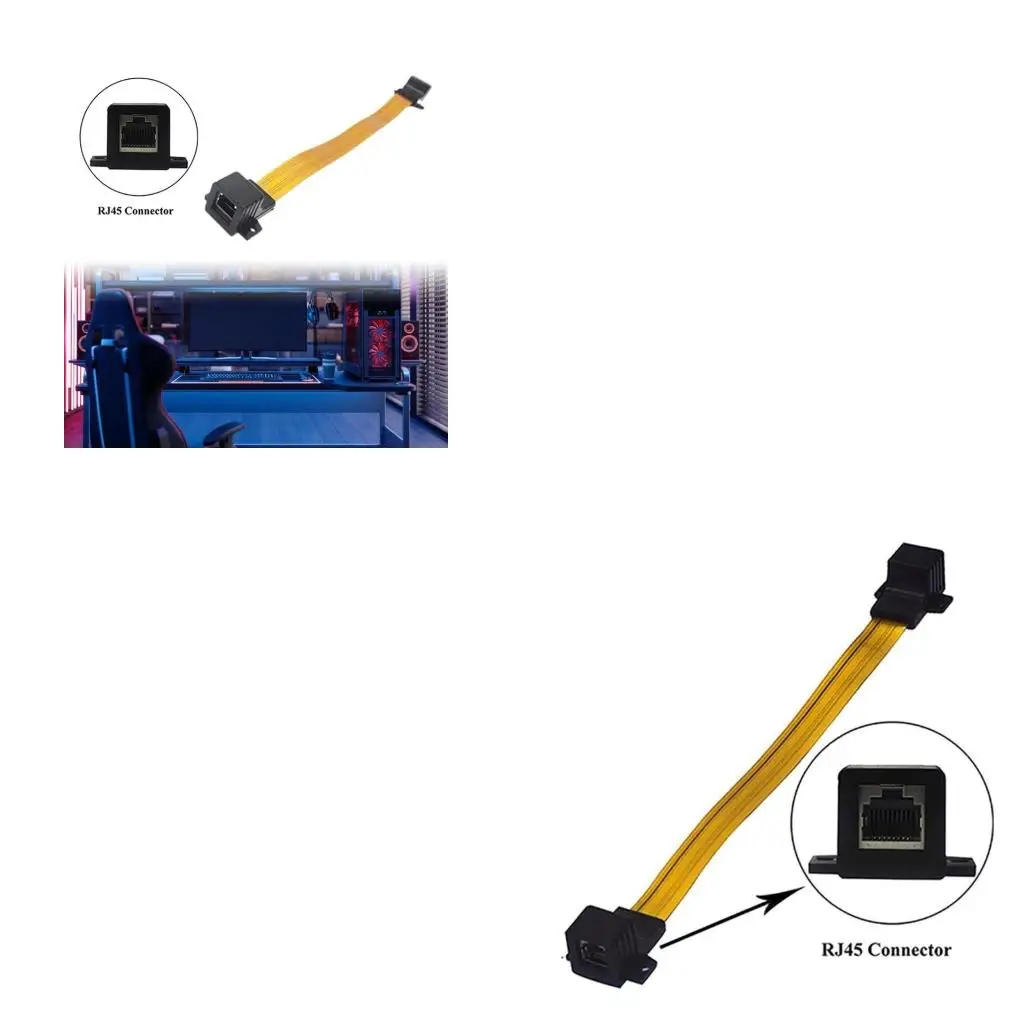 네트워크 인터넷 케이블 플랫 CAT6 Cat5 RJ45 암 커넥터 패스 홈/차량 창문 도어 피드스루 점퍼 케이블 30cm 길이