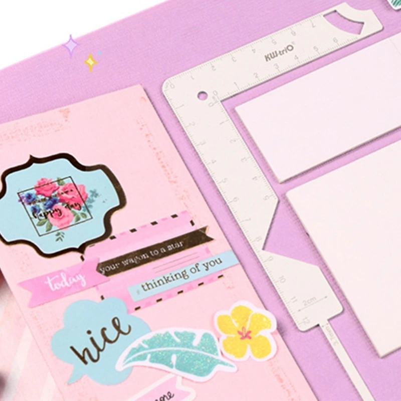 Creating Book Covers 5-in-1 Metal Bookbinding Cover Tool Ruler for Making Book Cover Stainless Steel Guide