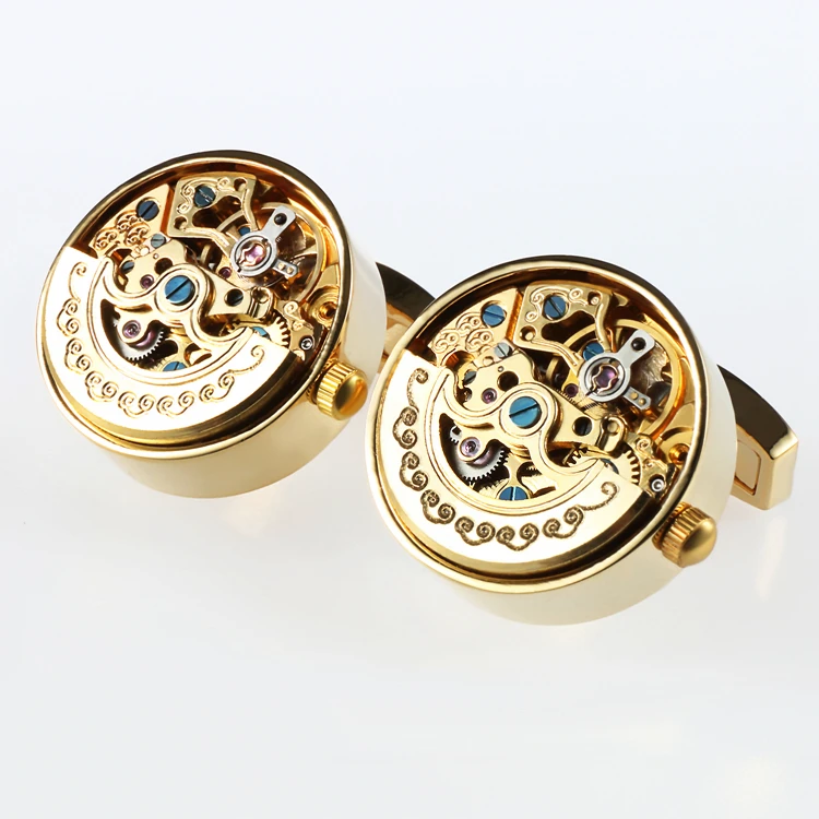 Heißer Uhr Bewegung Manschettenknöpfe Für Herren Lepton Steampunk Getriebe Uhr Mechanismus Manschettenknöpfe Männer Französisch Hemd Manschetten Manschettenknopf gemelos – Detail 4