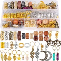 184PCS DIY Crystal Stone Horus Eye Moon Dreadlock Beads Hair Accessories for Braids Braid Clip In Hair Beads  for Hair Braiding 1