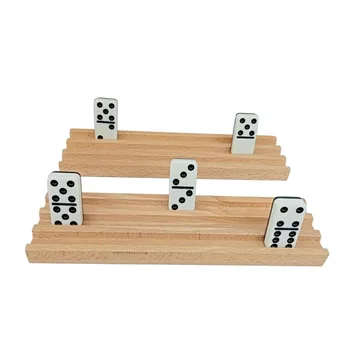 Wooden Anti-slip Base Rack Holders Tray Domino Accessory Support Desktop Bases Multi-function Wooden Displaying Stand Game 1