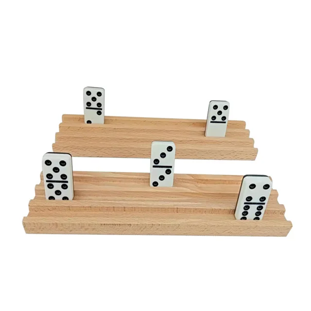 Wooden Anti-slip Base Rack Holders Tray Domino Accessory Support Desktop Bases Multi-function Wooden Displaying Stand Game 1