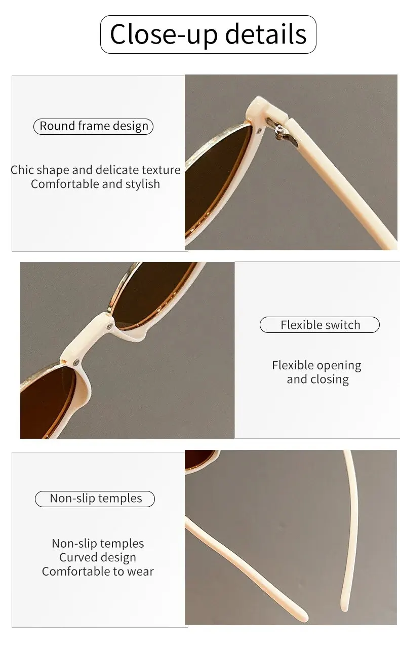 Halbrahmen-Cat-Eye-Sonnenbrille, modischer Stil, farbige Damen-Sonnenbrille, Uv400 – Detail 2