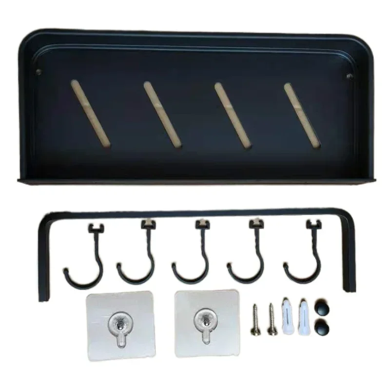 Bathroom Shelf Wall Shelves Shelf Aluminum Black Bathroom Corner Wall Mounted Black Aluminum Kitchen Storage Holder