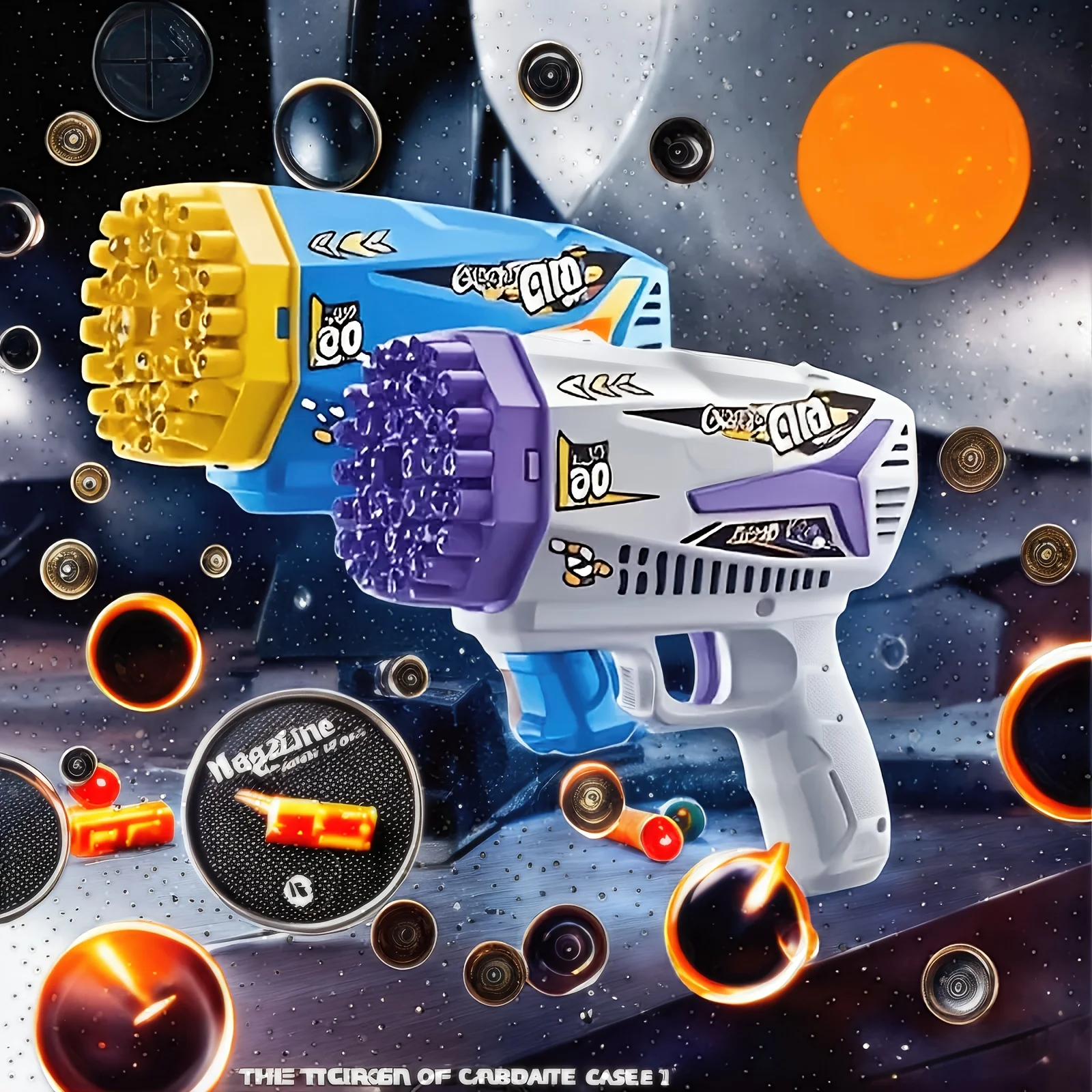 American Popular 60-Hole Double Gun Children's Bubble Machine Toy Water Gun, Summer Outdoor Toy Bubble Machine, Best Outdoor Gam 3