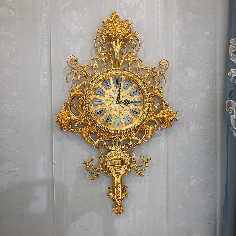 

Creative home decoration wall decoration Fashion quiet economy luxury wall clock High-end villa wall clock quartz movement