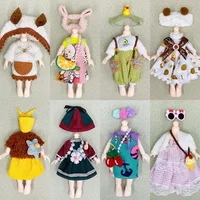 16cm Doll Clothes Suit Cute Princess Dress For 1/8 BJD Doll Ob11 T-shirt Hoodies Pants Suit Sweater Skirt DIY Doll Accessories 2