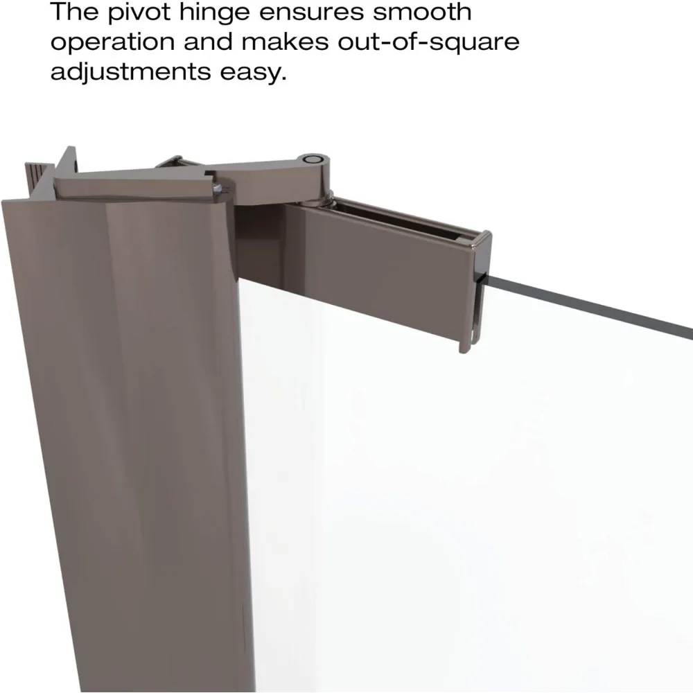 31.75 to 33.25 in. width, Semi-Frameless Pivot Shower Door, Clear Glass, Oil Rubbed Bronze Finish  glass shower door  shower 4