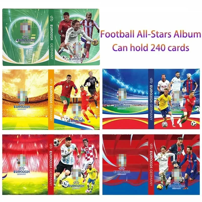 Football Trading Cards 240 Pcs Collection Album Book Map European Cup Binder Notebook Card Holder