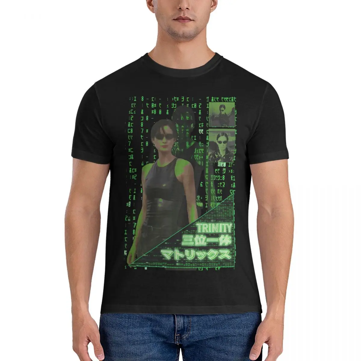 Apanese T-Shirt Uomo The Matrix Neo Film Morpheus Novità Maglietta In Puro Cotone Girocollo Maglietta Manica Corta Regalo Top