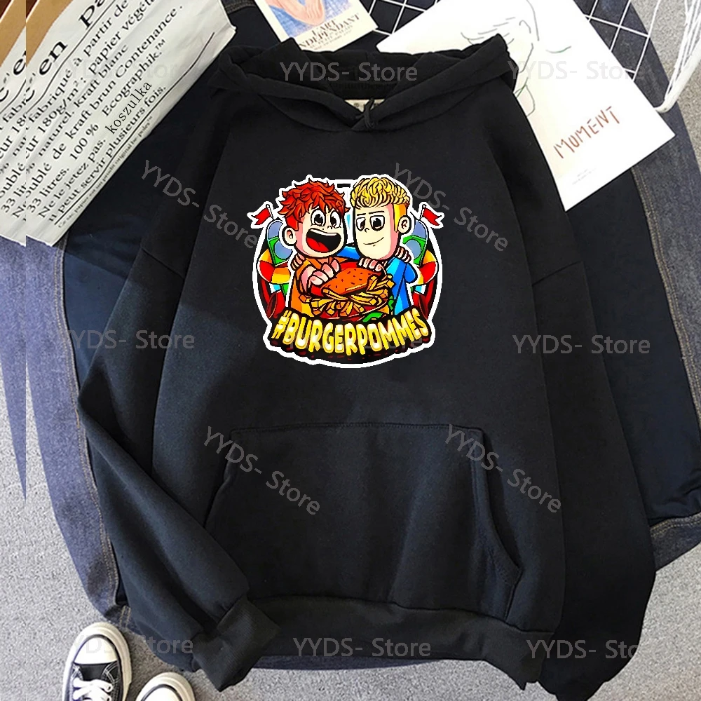 Burgerpommes icrimax Hoodie Teenagers Kawaii Personality Anime Cartoon Sweatshirts Fashion Tops Casual Clothing zip up hoodie,sweatshirt jacket,fleece hoodies