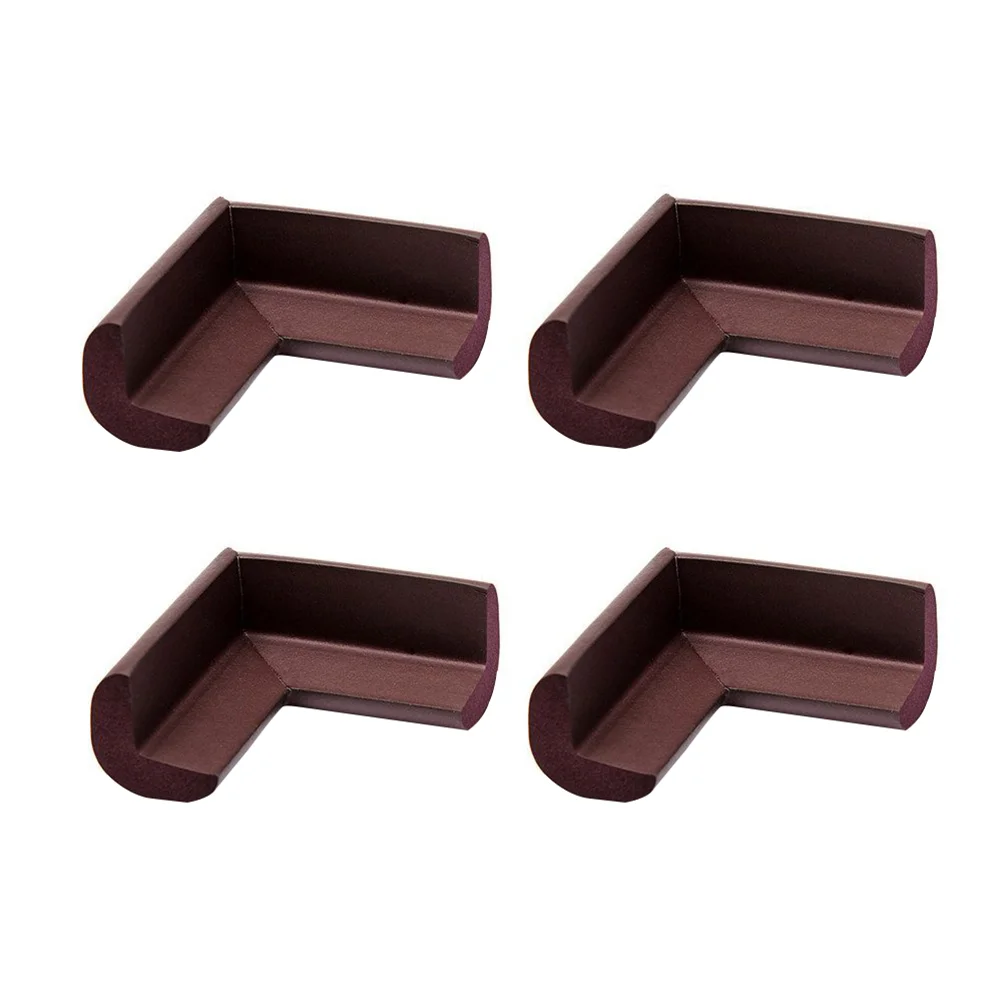 

4pcs NBR Baby Safety Corner Cushions Desk Table Protector Cover Guard (Brown)