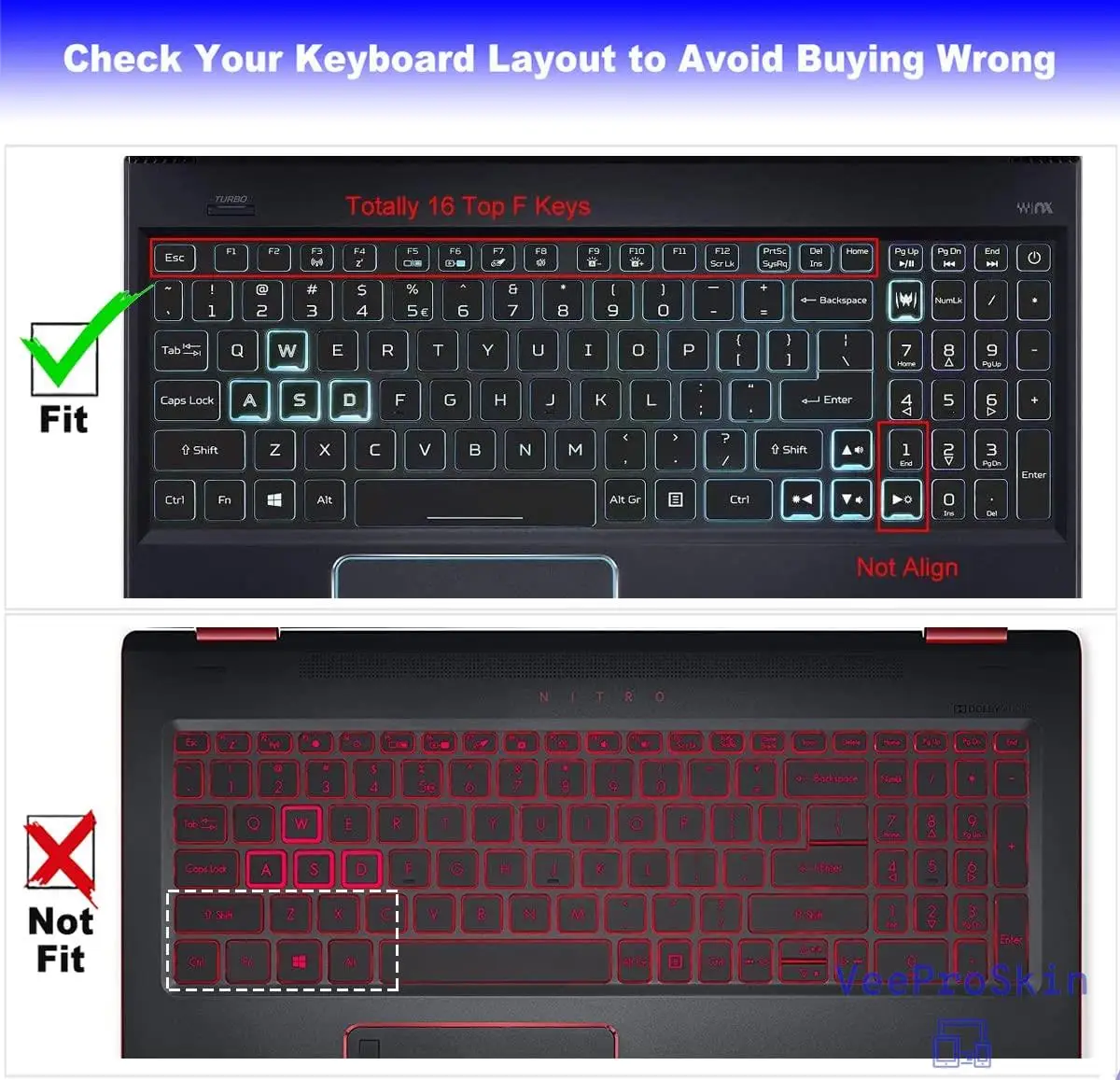 For Acer Nitro 5 AN517-52 AN517-51 AN517-41 AN517 52 41 51 17.3 inch Laptop Keyboard Cover skin Protector